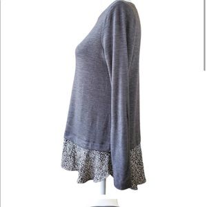 Loft Layered style long sleeve, Gray top with leopard flowy bottom!